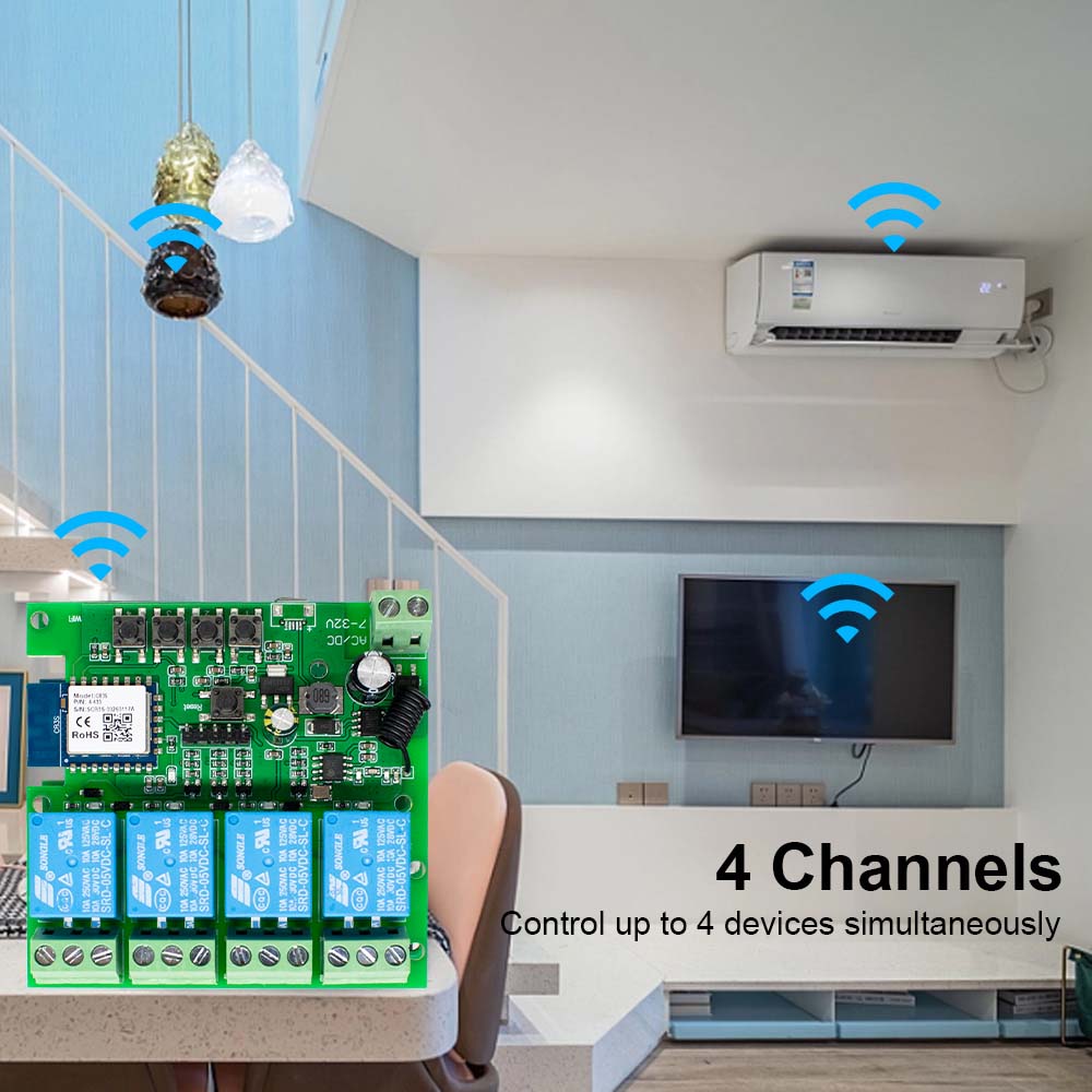 4-kanałowy inteligentny przeka – Tuya 4 Channel recenzja i cena