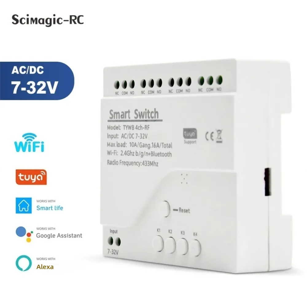 Tuya Smart WiFi 7-32V 85-250V  – Tuya 4 Channel recenzja i cena